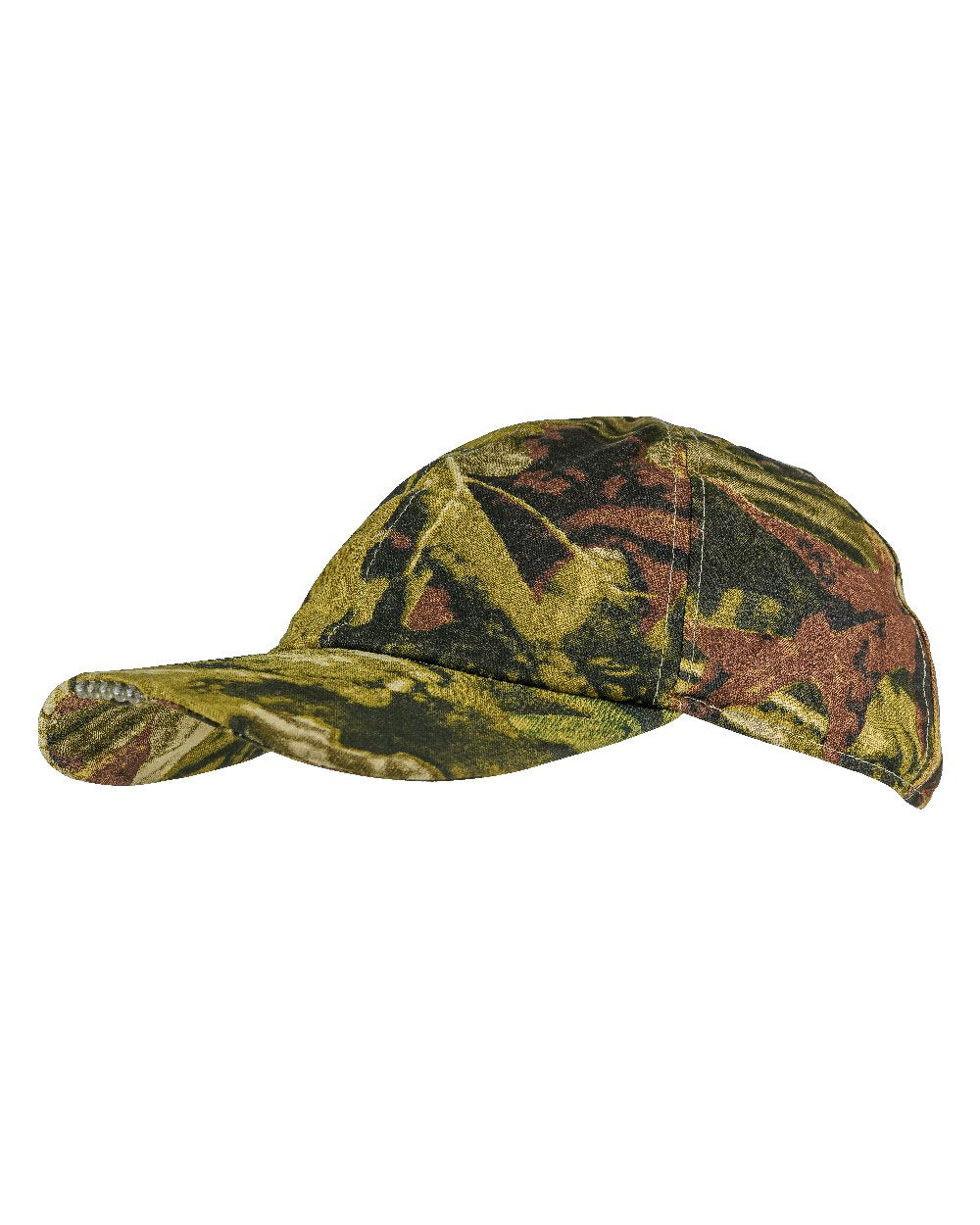 Camo coloured Jack Pyke Wildfowlers Cap With Torch on white background 