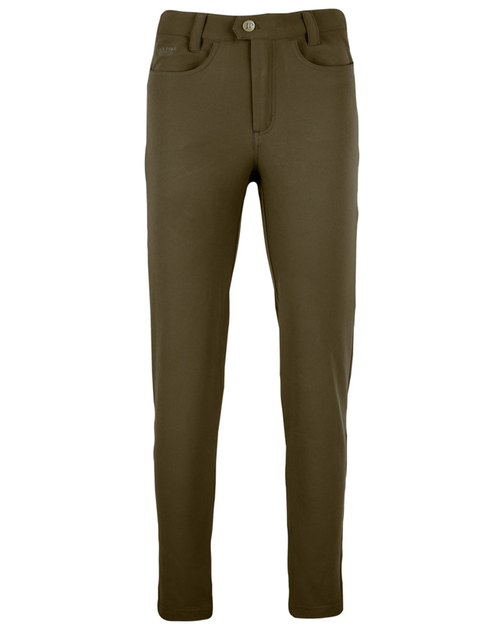 Brown coloured Jack Pyke Womens Contour Stretch Pants on white background 