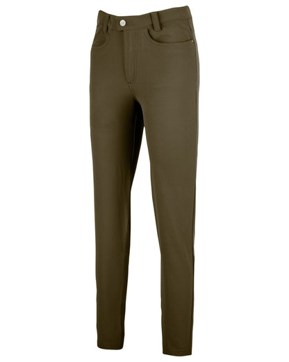 Brown coloured Jack Pyke Womens Contour Stretch Pants on white background 