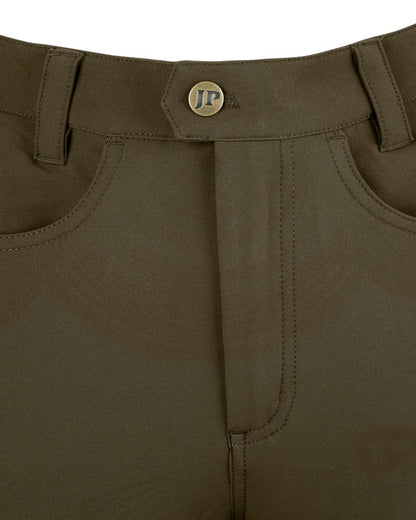 Brown coloured Jack Pyke Womens Contour Stretch Pants on white background 