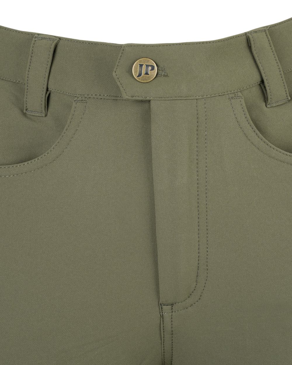 Olive coloured Jack Pyke Womens Contour Stretch Pants on white background 