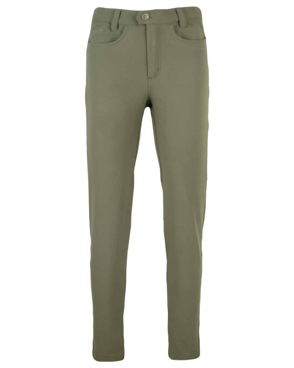 Olive coloured Jack Pyke Womens Contour Stretch Pants on white background 