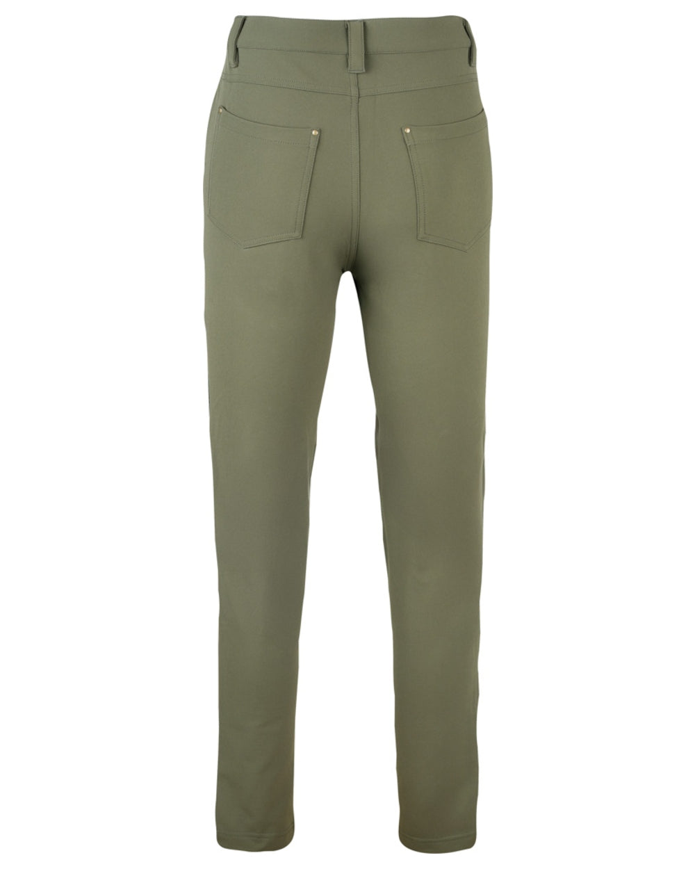 Olive coloured Jack Pyke Womens Contour Stretch Pants on white background 