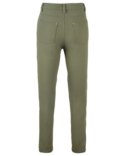 Olive coloured Jack Pyke Womens Contour Stretch Pants on white background 