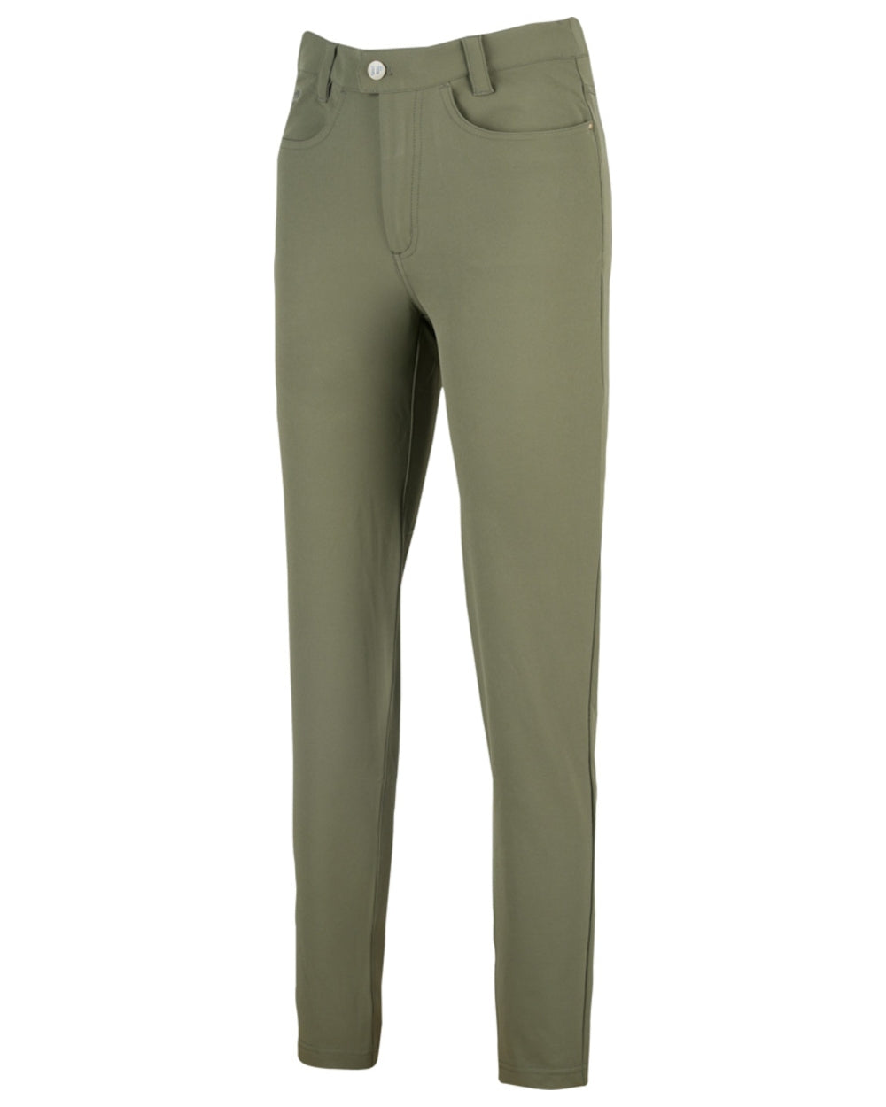 Olive coloured Jack Pyke Womens Contour Stretch Pants on white background 