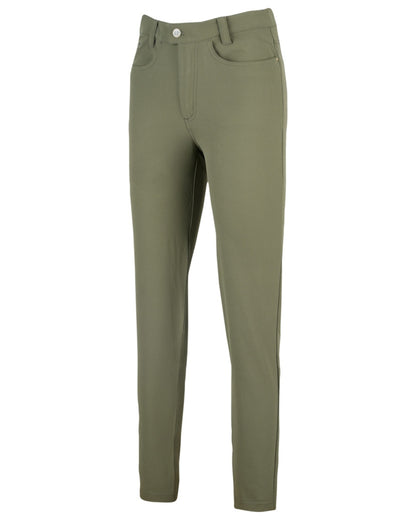 Olive coloured Jack Pyke Womens Contour Stretch Pants on white background 