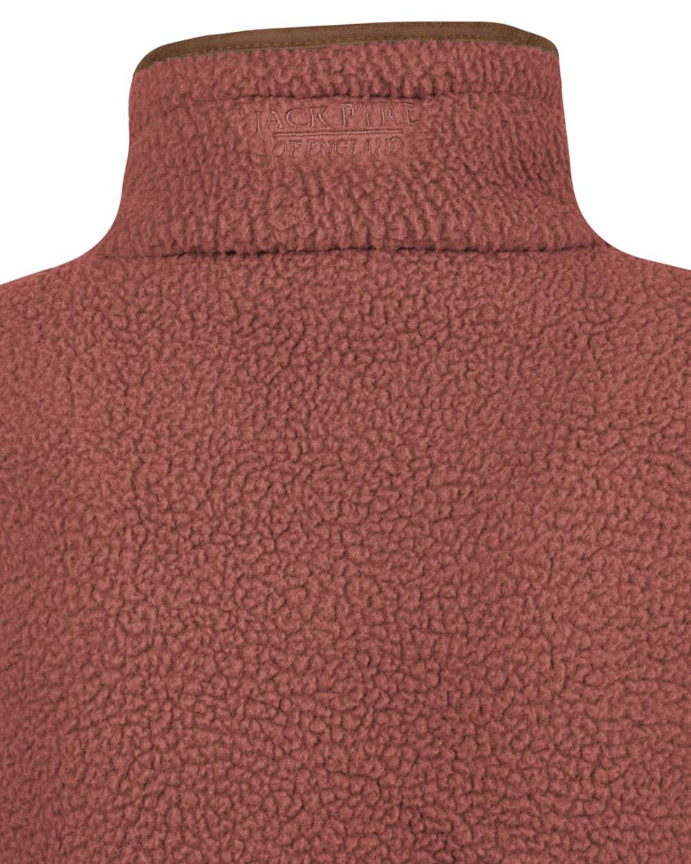 Burnt Copper Coloured Jack Pyke Womens Half Zip Sherpa Fleece Pullover on white background 