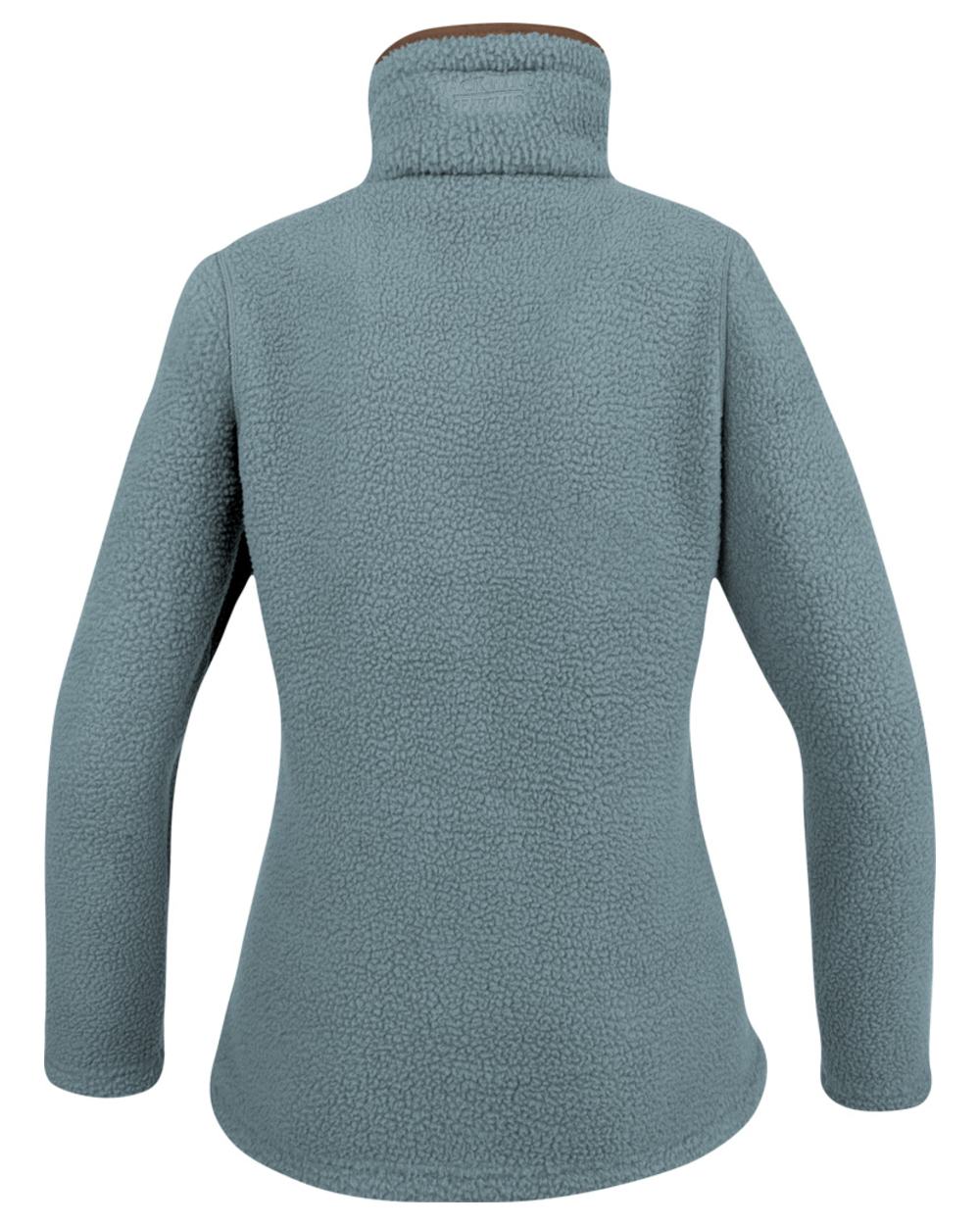 Ice Blue Coloured Jack Pyke Womens Half Zip Sherpa Fleece Pullover on white background 
