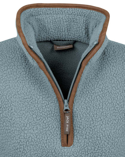 Ice Blue Coloured Jack Pyke Womens Half Zip Sherpa Fleece Pullover on white background 