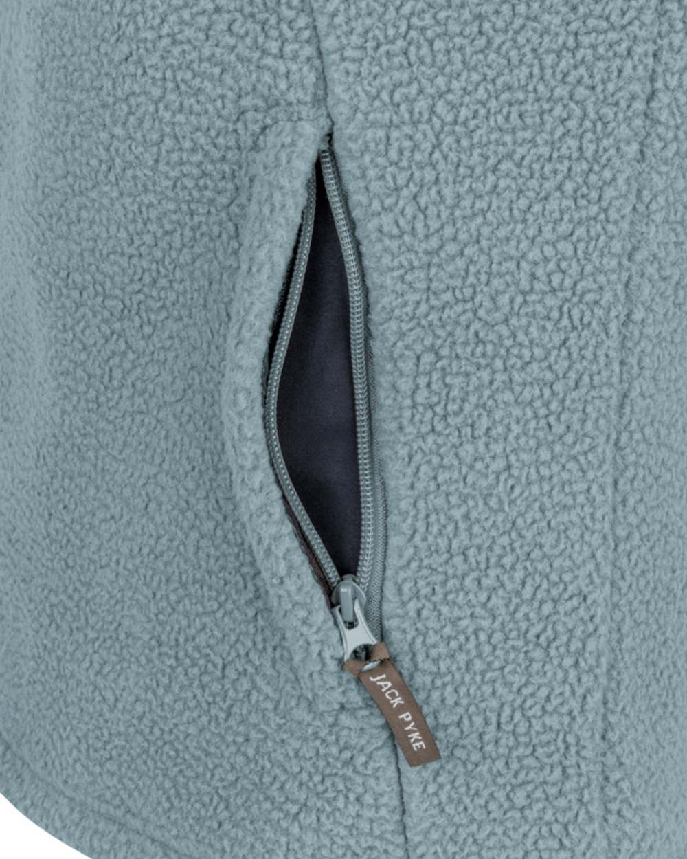 Ice Blue Coloured Jack Pyke Womens Half Zip Sherpa Fleece Pullover on white background 