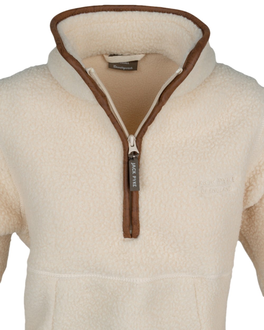 Sail Coloured Jack Pyke Womens Half Zip Sherpa Fleece Pullover on white background 