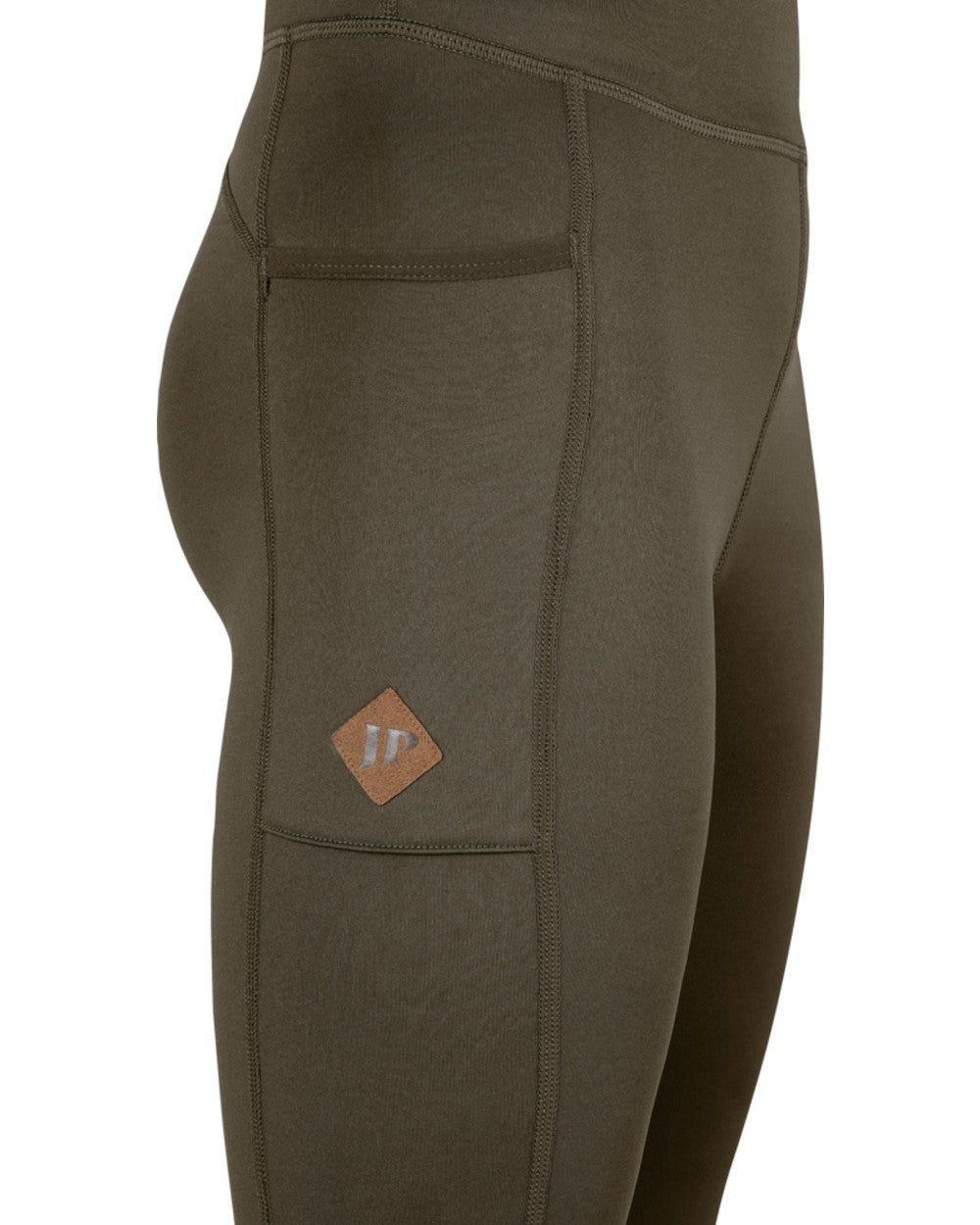 Brown coloured Jack Pyke Womens Leggings on white background 