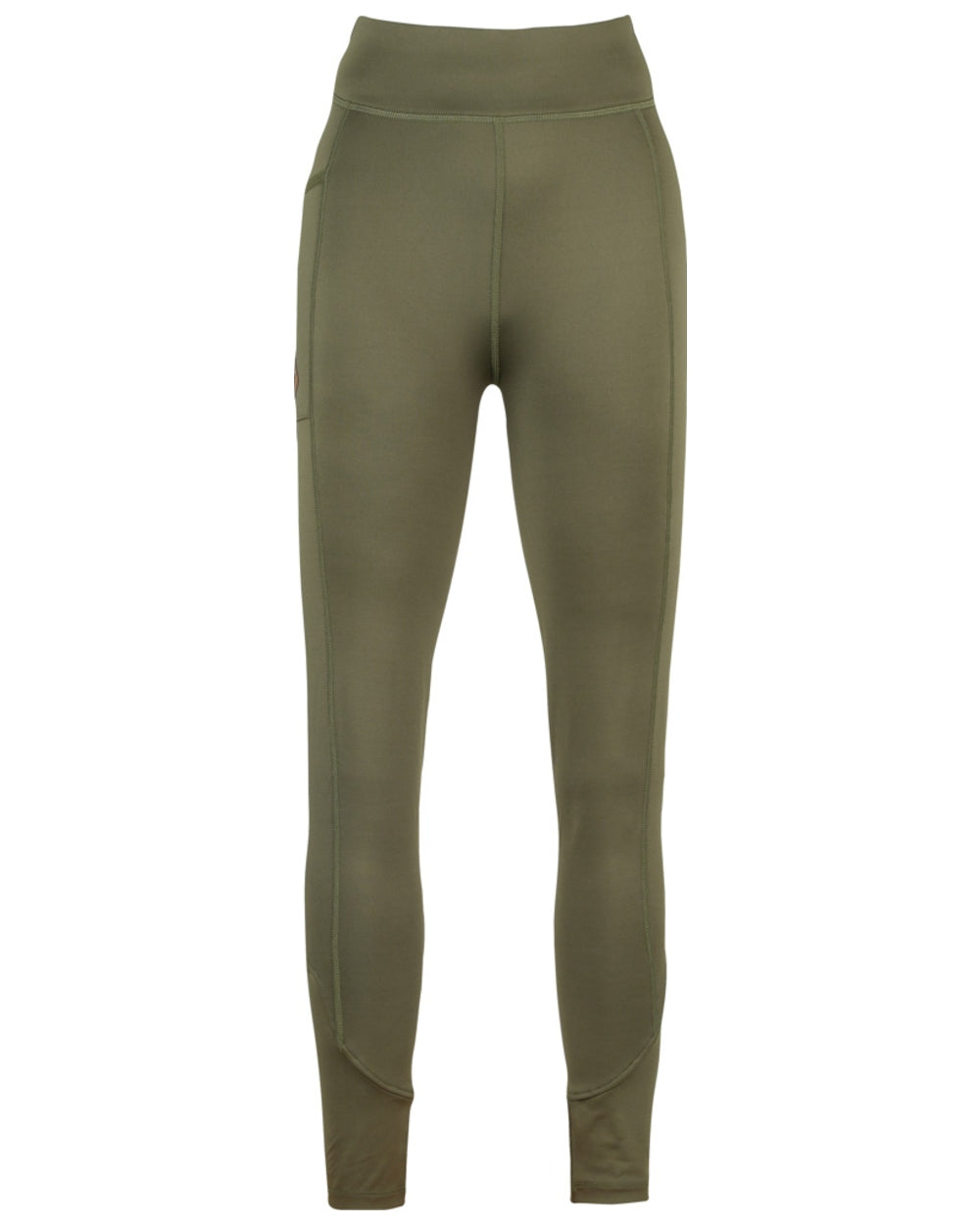 Olive coloured Jack Pyke Womens Leggings on white background 