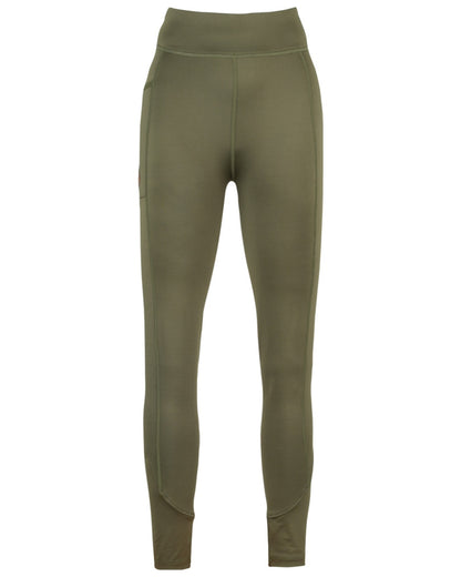 Olive coloured Jack Pyke Womens Leggings on white background 
