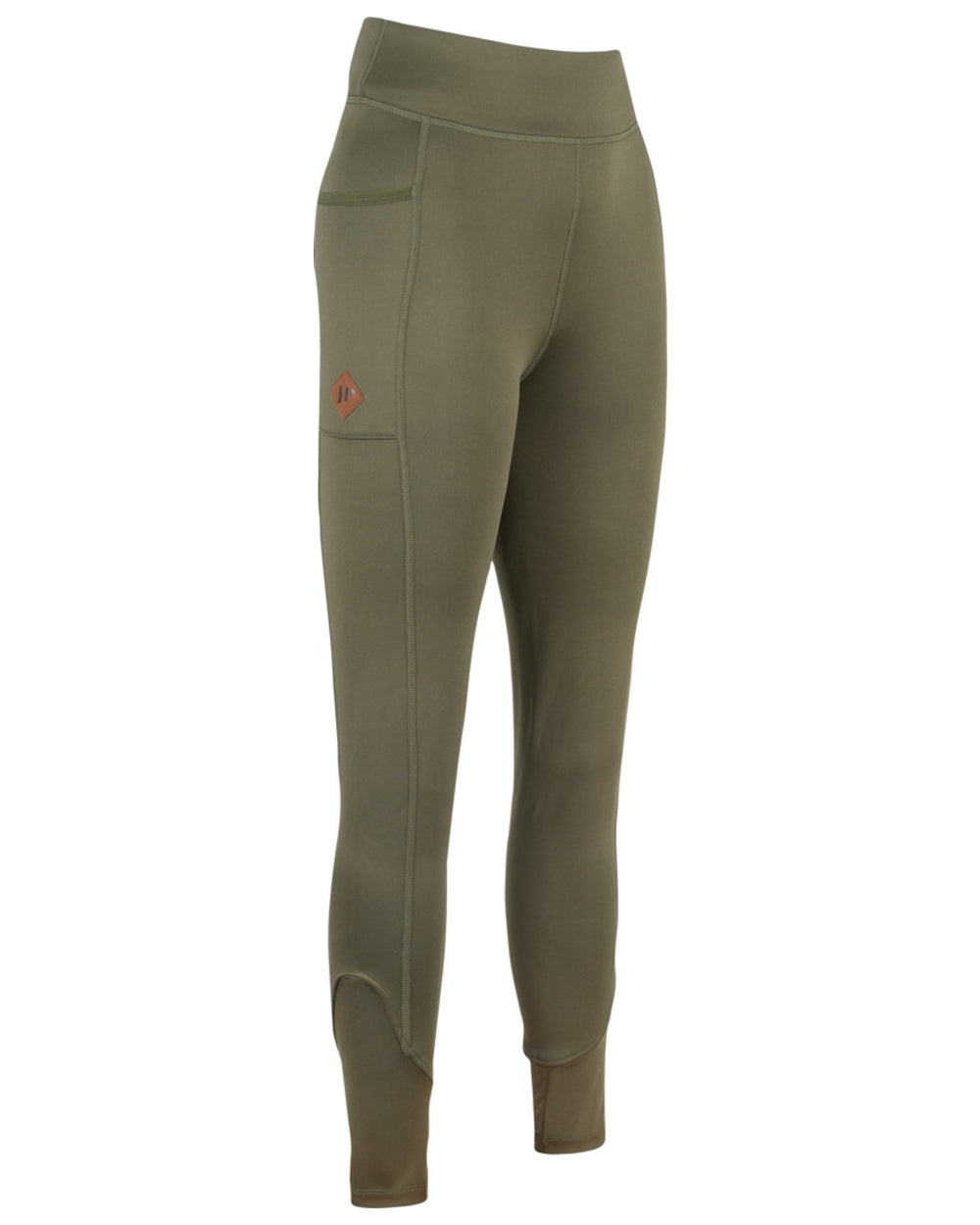 Olive coloured Jack Pyke Womens Leggings on white background 