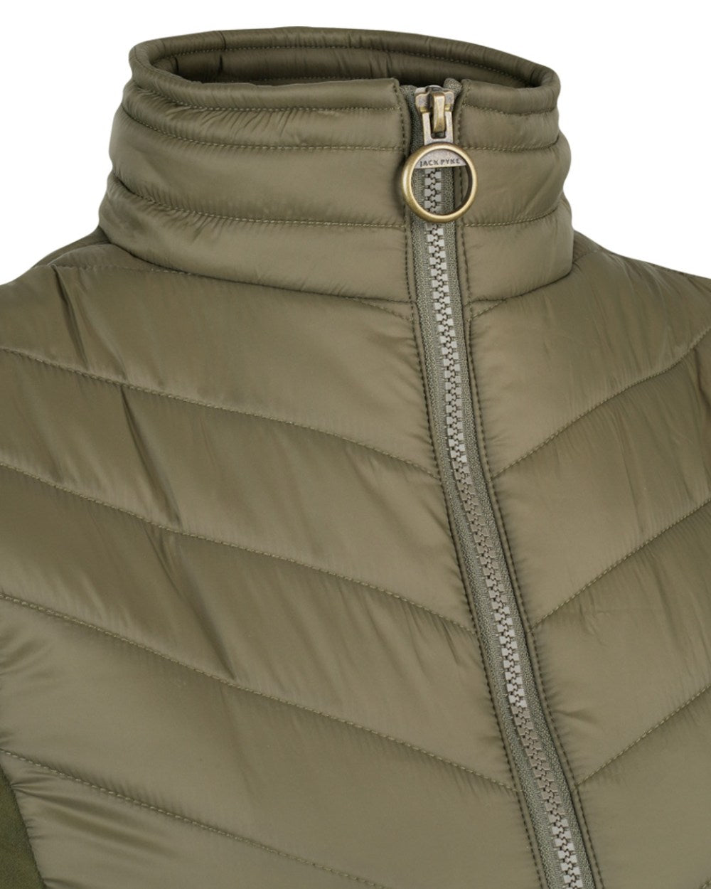 Green coloured Jack Pyke Womens Shires Gilet on white background 