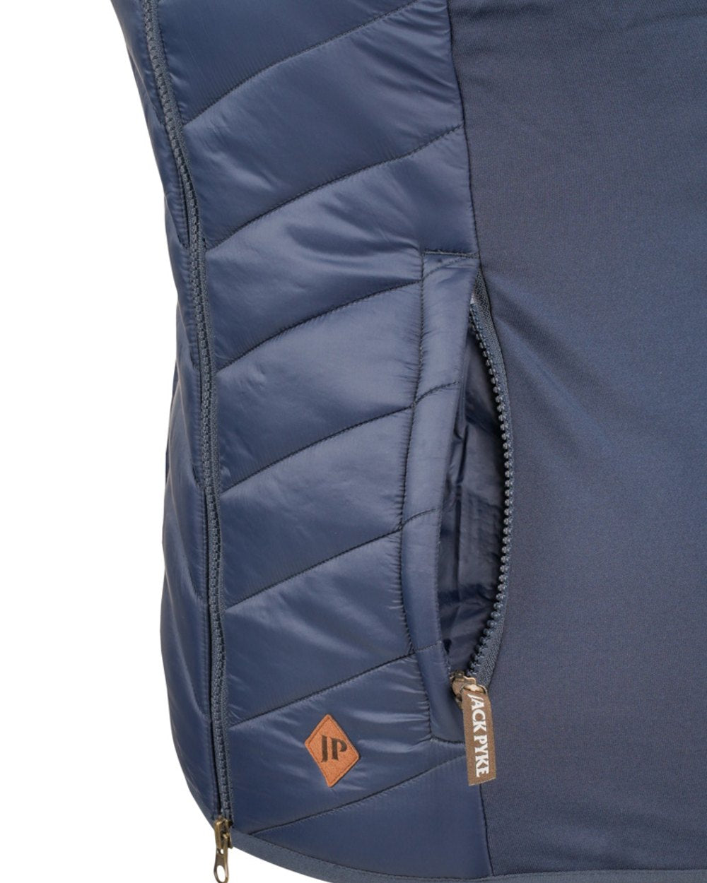 Navy coloured Jack Pyke Womens Shires Gilet on white background 