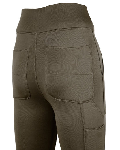 Brown coloured Jack Pyke Womens Utility Leggings on white background 
