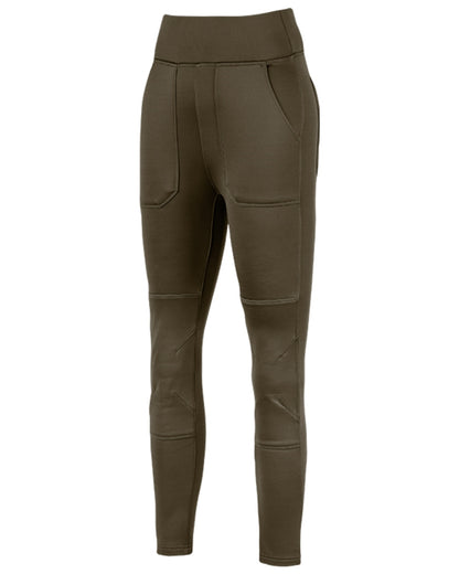 Brown coloured Jack Pyke Womens Utility Leggings on white background 