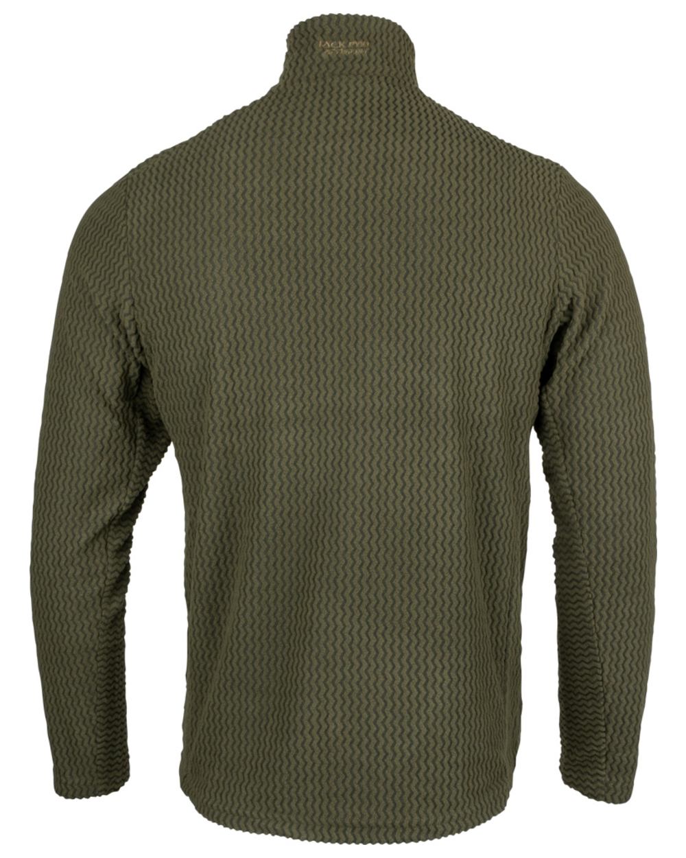 Green coloured Jack Pyke Z Fleece Pullover on white background 