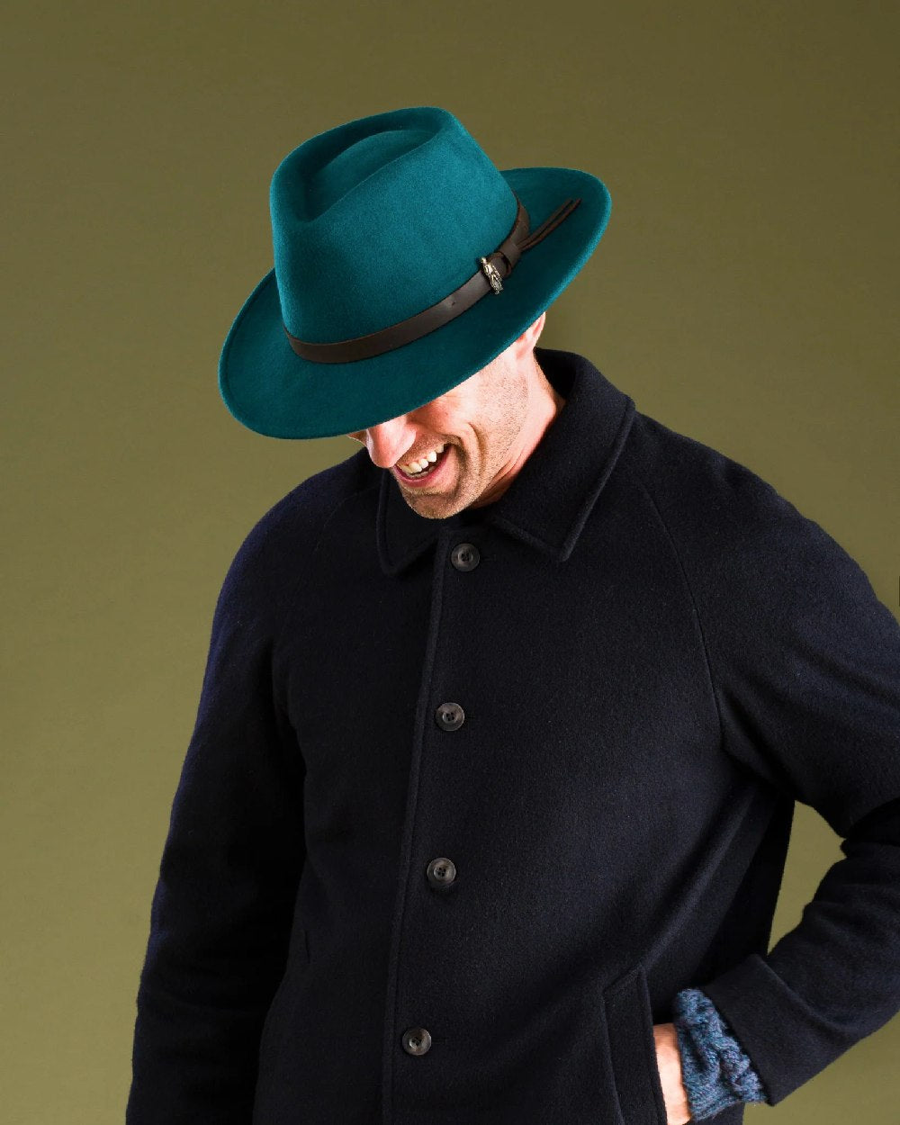 Jack Murphy Boston Crushable Felt Hat in Teal Green 