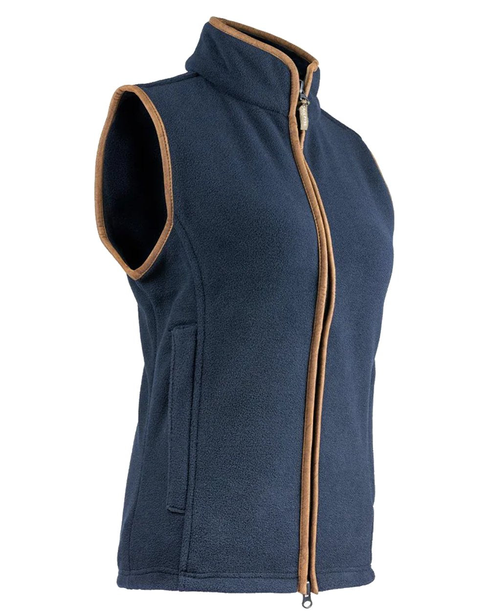 Navy coloured Jack Pyke Ladies Countryman Fleece Gilet on white background 