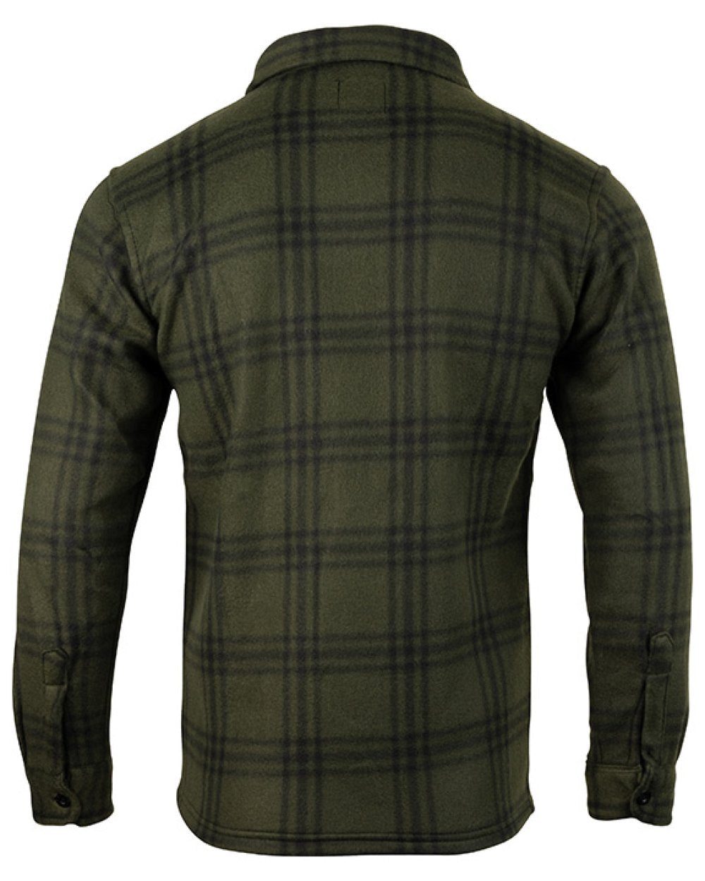 Green Check coloured Jack Pyke Polar Fleece Shirt on white background