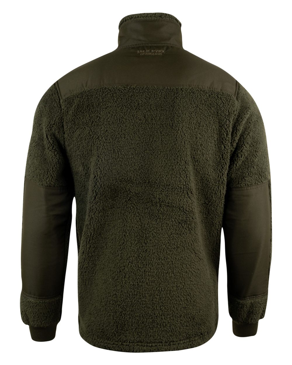 Dark Olive coloured Jack Pyke Sherpa Fleece Jacket on White background 