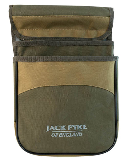 Green coloured Jack Pyke Sporting Cartridge Pouch on white background 