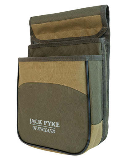 Green coloured Jack Pyke Sporting Cartridge Pouch on white background 