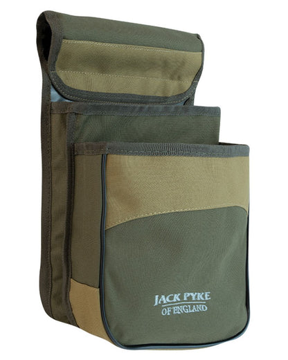 Green coloured Jack Pyke Sporting Cartridge Pouch on white background 