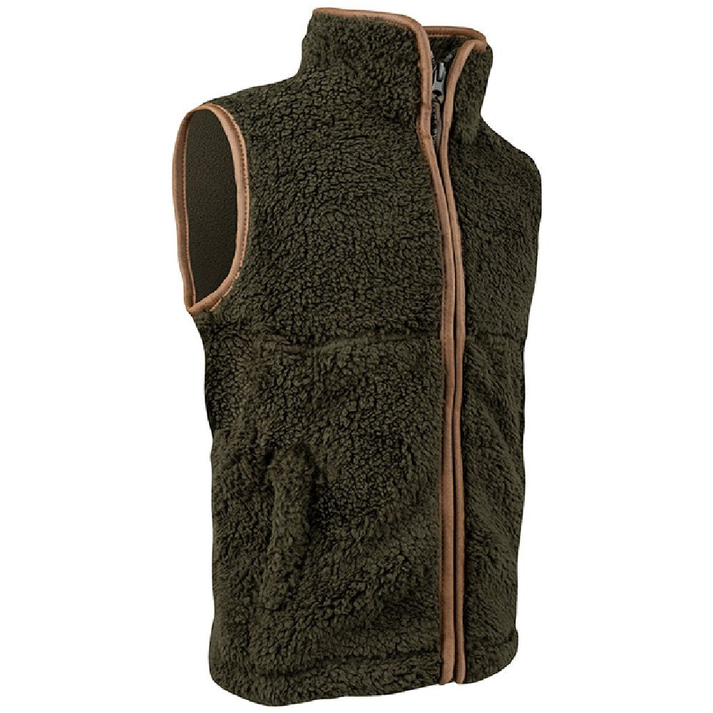 Jack Pyke Junior Sherpa Fleece Gilet in Dark Olive