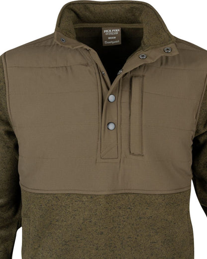 Green Coloured Jack Pyke Mens Snap Neck Pullover on white background 