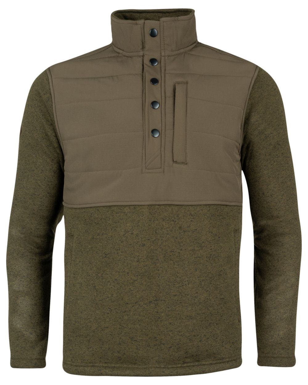 Green Coloured Jack Pyke Mens Snap Neck Pullover on white background 