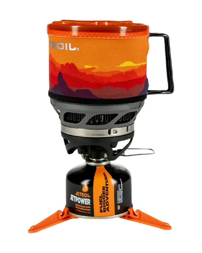 Sunset Coloured Jetboil MiniMo Cooking System on white background 