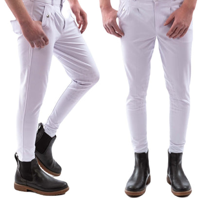 John Whitaker Clayton Mens Breeches With Grip Knee Patches | Five Colours In White