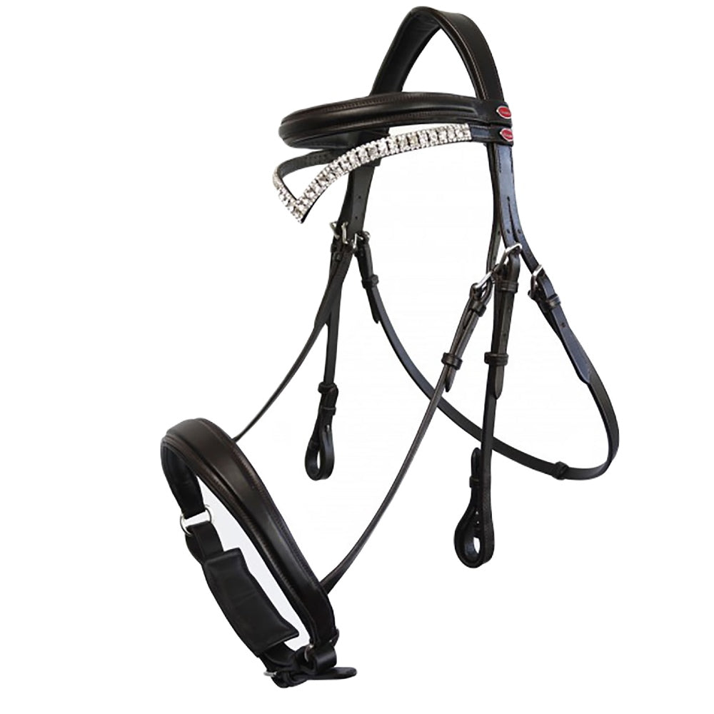 John Whitaker Lynton Snaffle Bridle With 2 Browbands In Black 