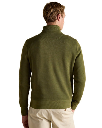 Green Coloured Joules Alistair Quarter Zip Cotton Sweatshirt On A White Background 