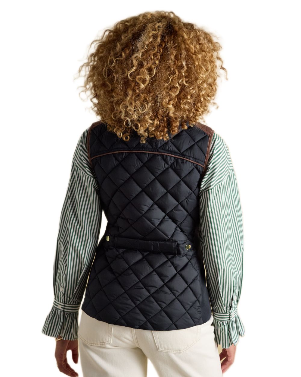 Navy coloured Joules Braemar Luxe Gilet on white background 
