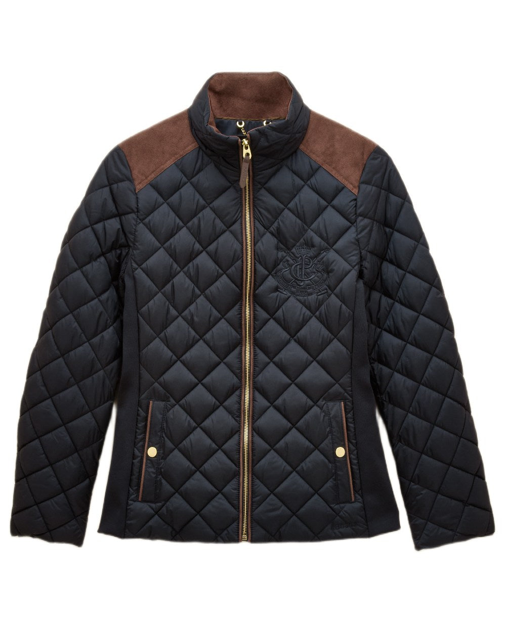Navy Coloured Joules Braemar Luxe Jacket On A White Background 