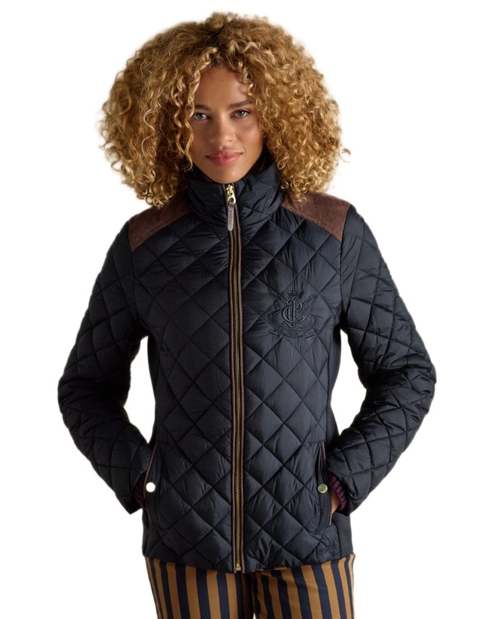 Navy Coloured Joules Braemar Luxe Jacket On A White Background 