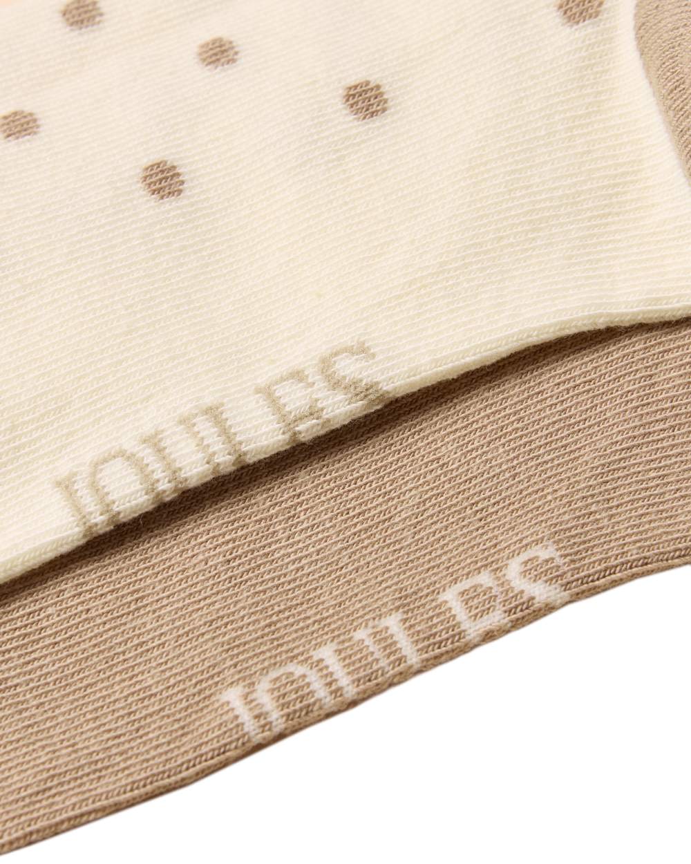 Multi Neutral Coloured Joules Everyday 2 Pack Socks on white background 