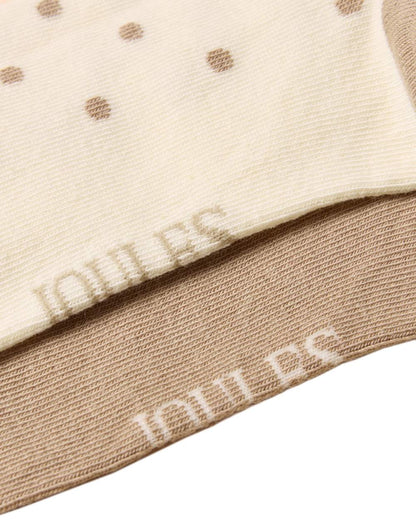 Multi Neutral Coloured Joules Everyday 2 Pack Socks on white background 