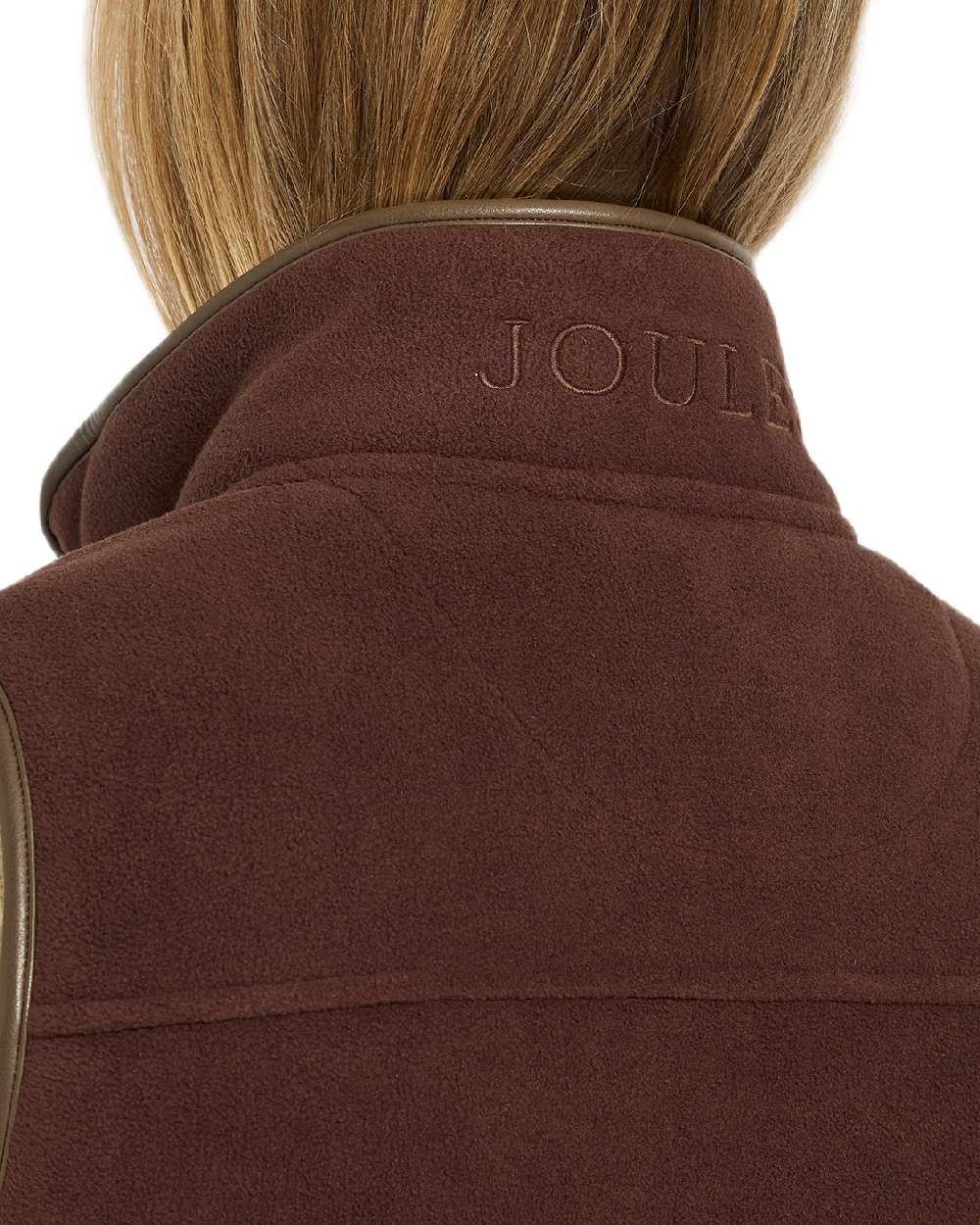 Brown Coloured Joules Fairbourne Fleece Gilet on white background 