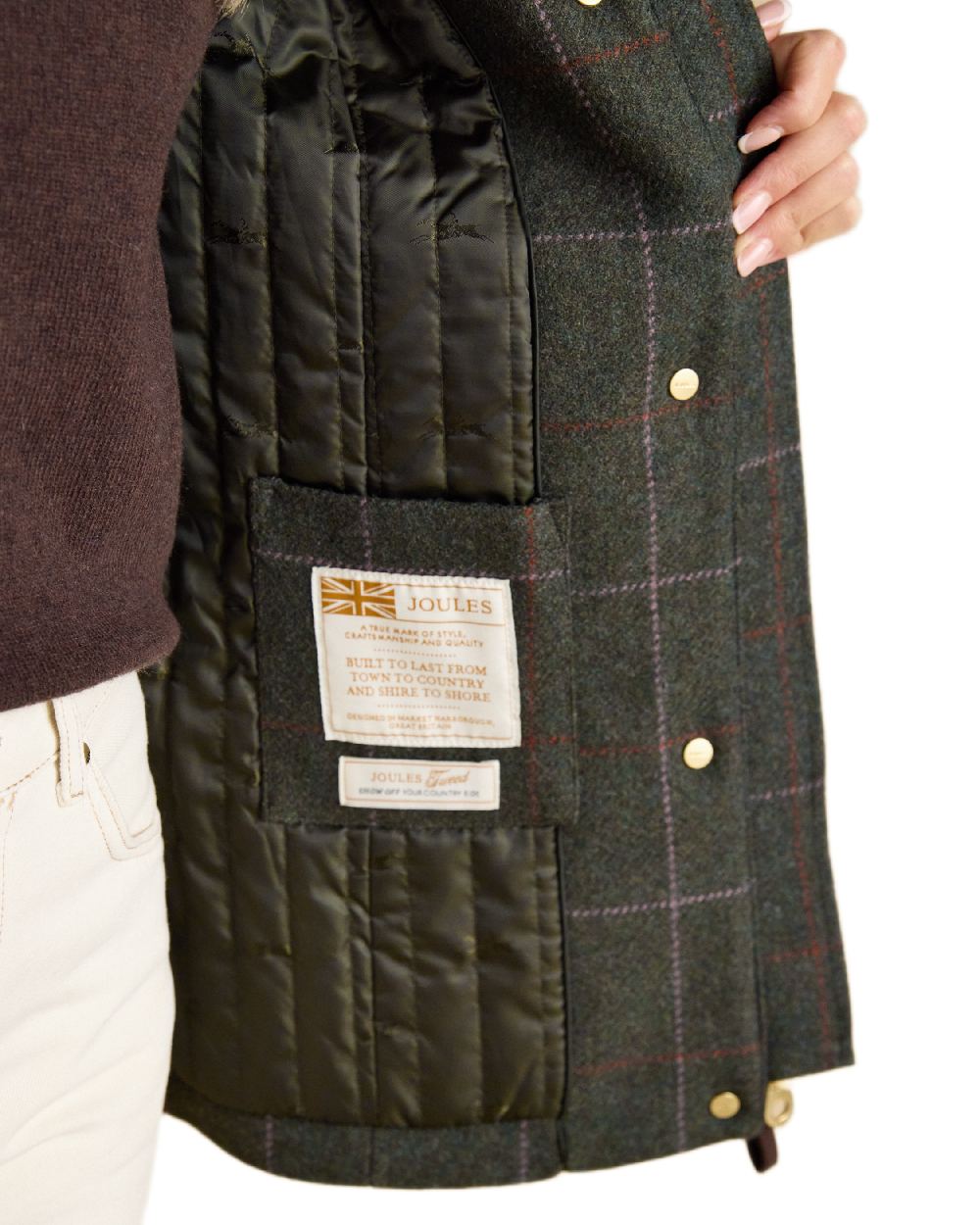 Grasmoor Tweed Coloured Joules Fieldcoat Tweed Jacket on white background 