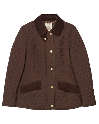 Chocolate coloured Joules Highclere Jacket on white background 
