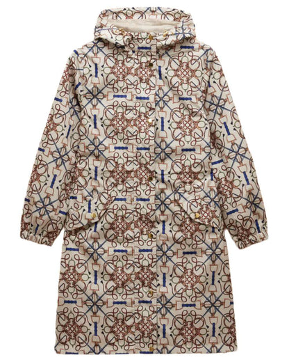 Stone Coloured Joules Holkham Waterproof Packable Raincoat With Hood on white background 
