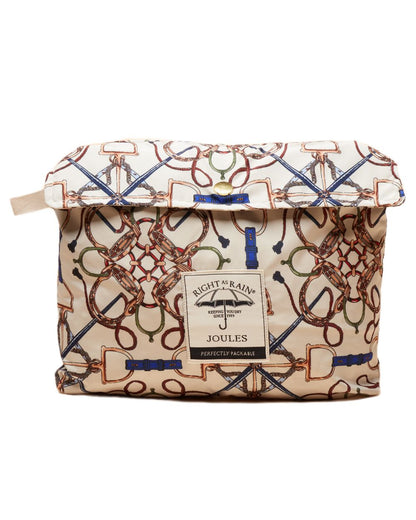 Stone Coloured Joules Holkham Waterproof Packable Raincoat With Hood on white background 