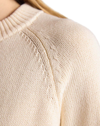 Cream Coloured Joules Jonty Intarsia Knit Jumper on white background 