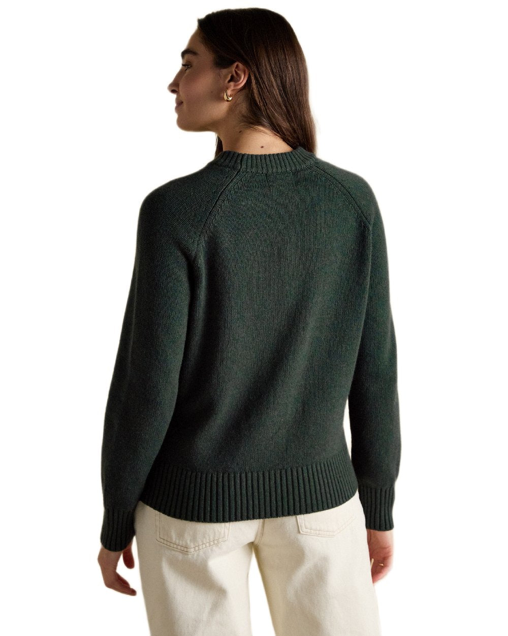 Green Coloured Joules Jonty Intarsia Knit Jumper on white background 